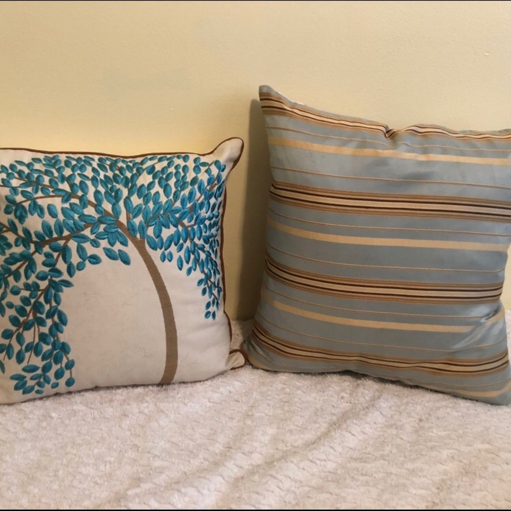 Teal accent pillows. Set of two